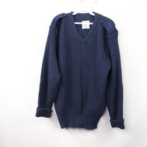 80s Mens 46 V Neck Brigade Quartermaster Sweater